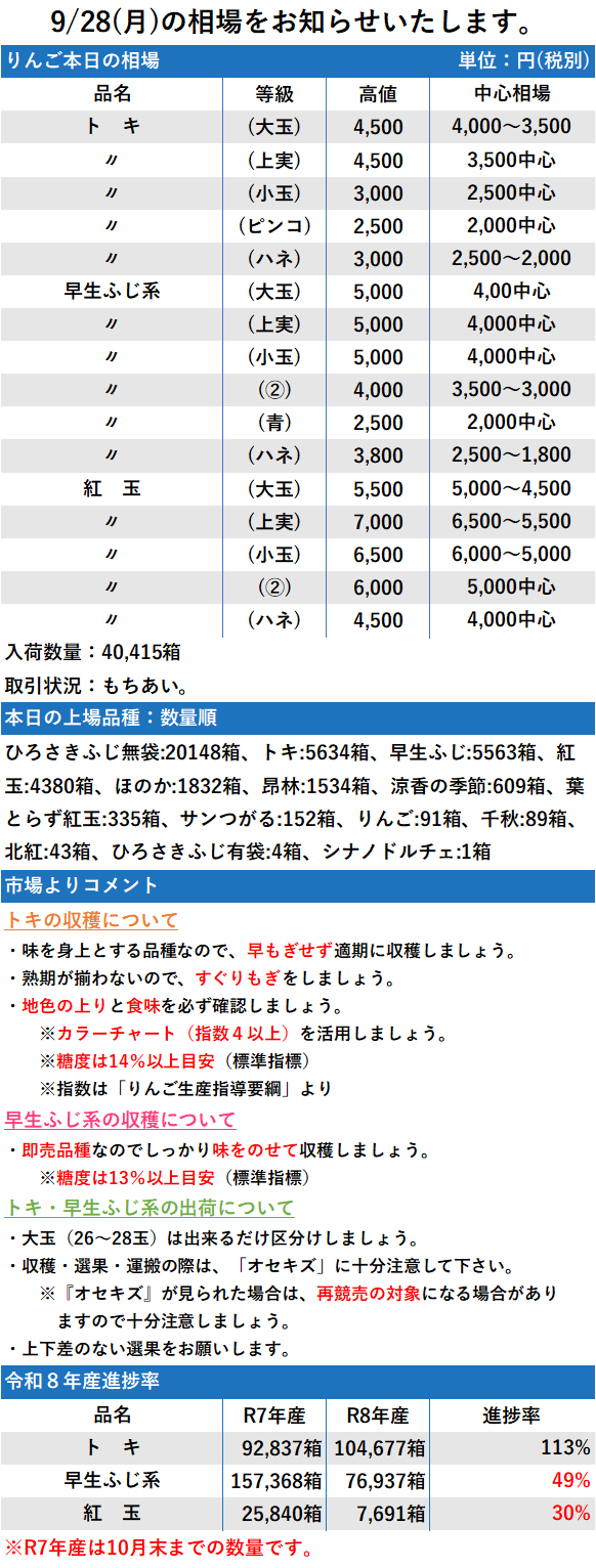 9/28 市況 40,415箱